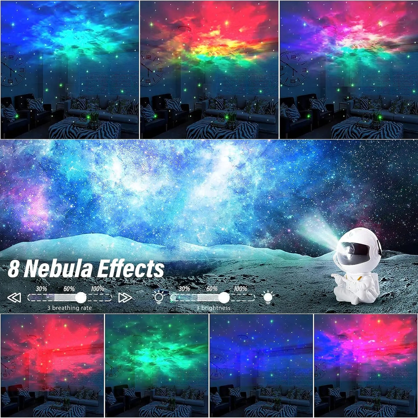 Astronaut Space Projector Starry Nebula LED Lamp