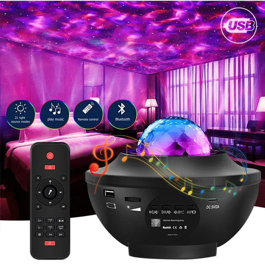 Colorful Starry Projector Bluetooth USB