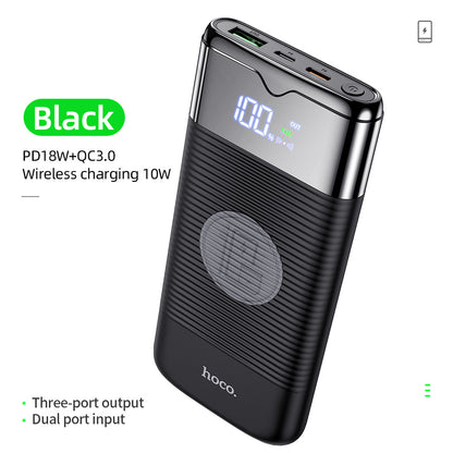 Power Bank 10000mAh Wireless Charger Power Bank PD  QC3.0 18W Fast Charging USB Power Bank External Battery